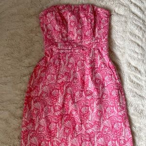 Vineyard vines sleeveless pink seashell sheath dress